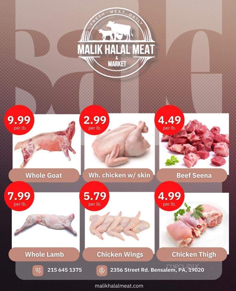 Malik Halal Meat & Market - Bensalem Township, PA menu_pic