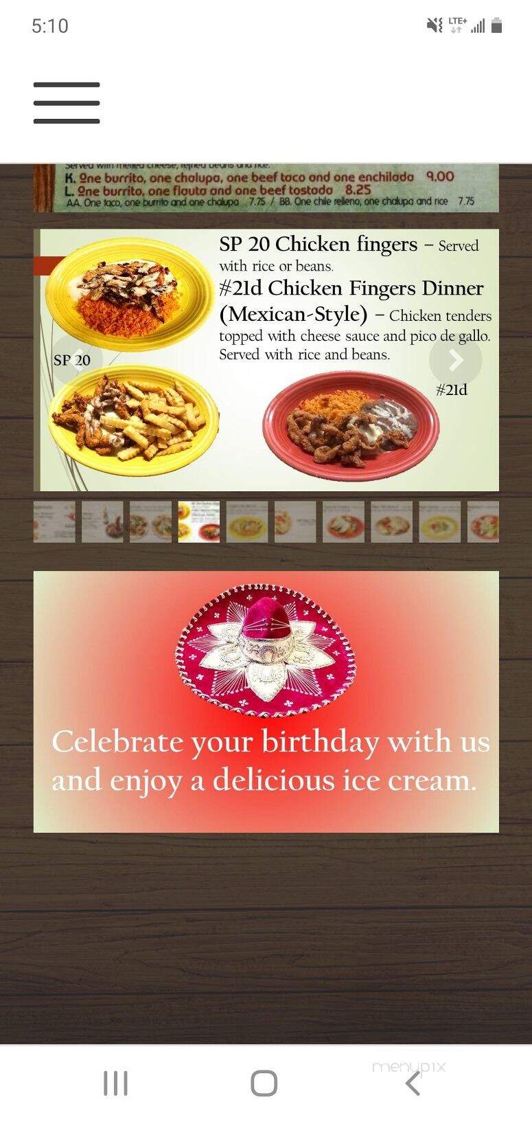 Mi Mexico - Thomasville, AL menu_pic