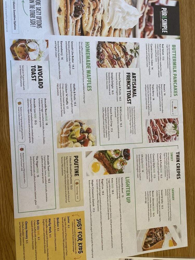 Pur & Simple - Mississauga, ON menu_pic