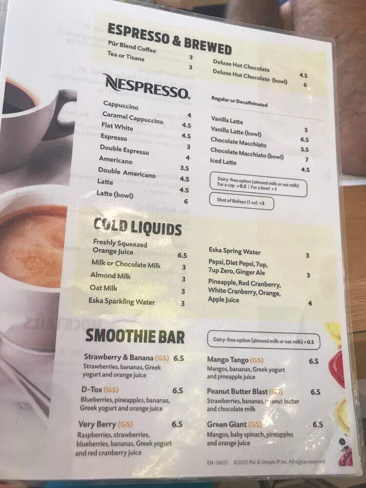 Pur & Simple - Mississauga, ON menu_pic
