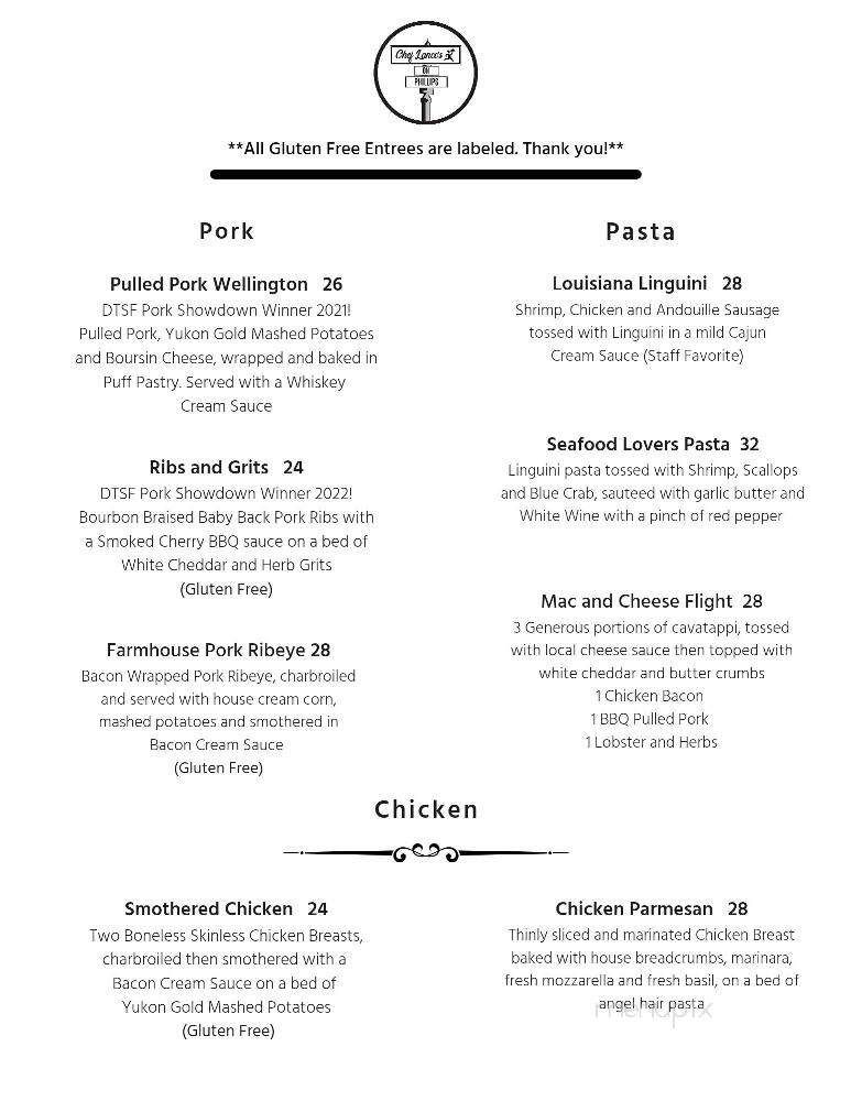 Chef Lance's On Phillips - Sioux Falls, SD menu_pic