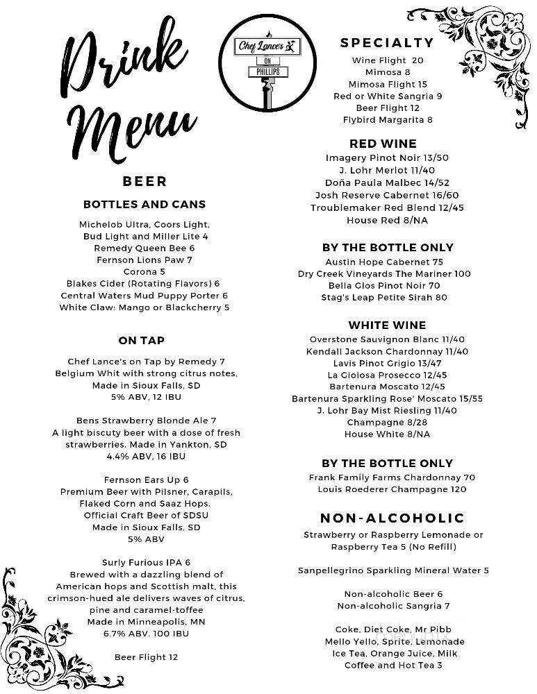 Chef Lance's On Phillips - Sioux Falls, SD menu_pic