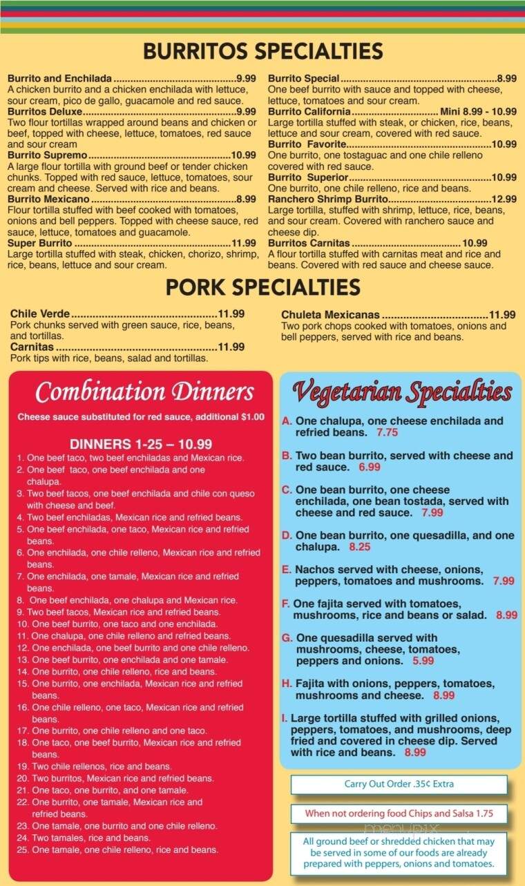 Casa Grande Mexican Restaurant - Harrodsburg, KY menu_pic