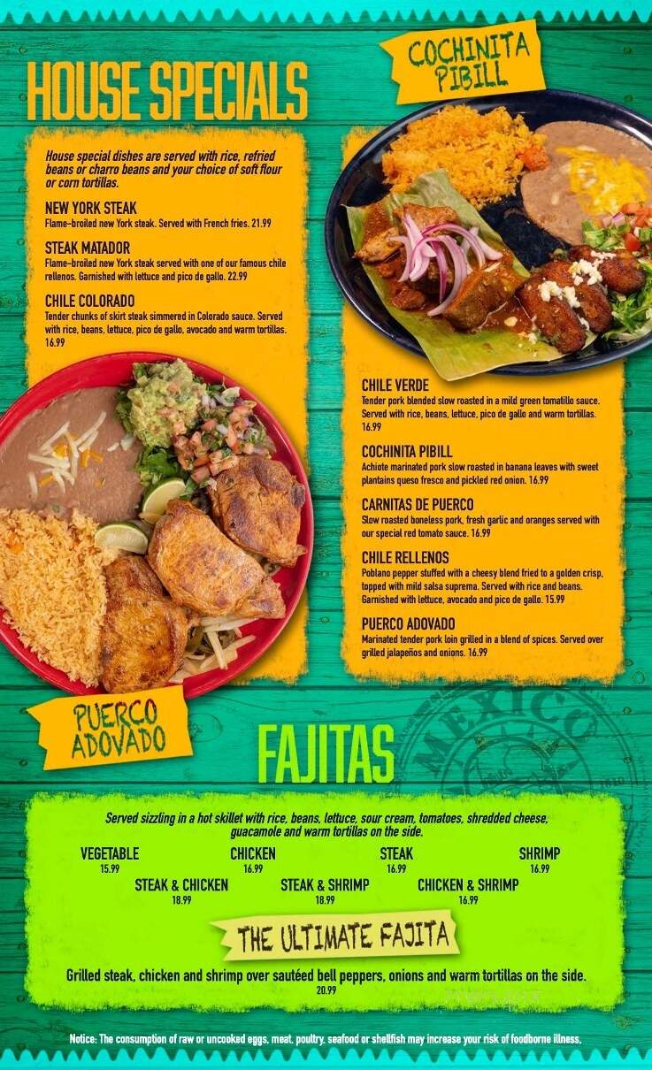 Torito's Mexican Restaurant - Danvers, MA menu_pic