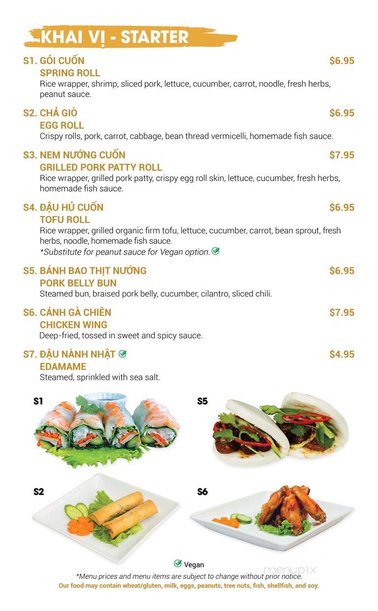 Bep Vietnamese Kitchen - Holly Springs, NC menu_pic