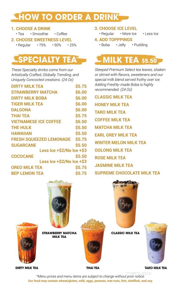 Bep Vietnamese Kitchen - Holly Springs, NC menu_pic
