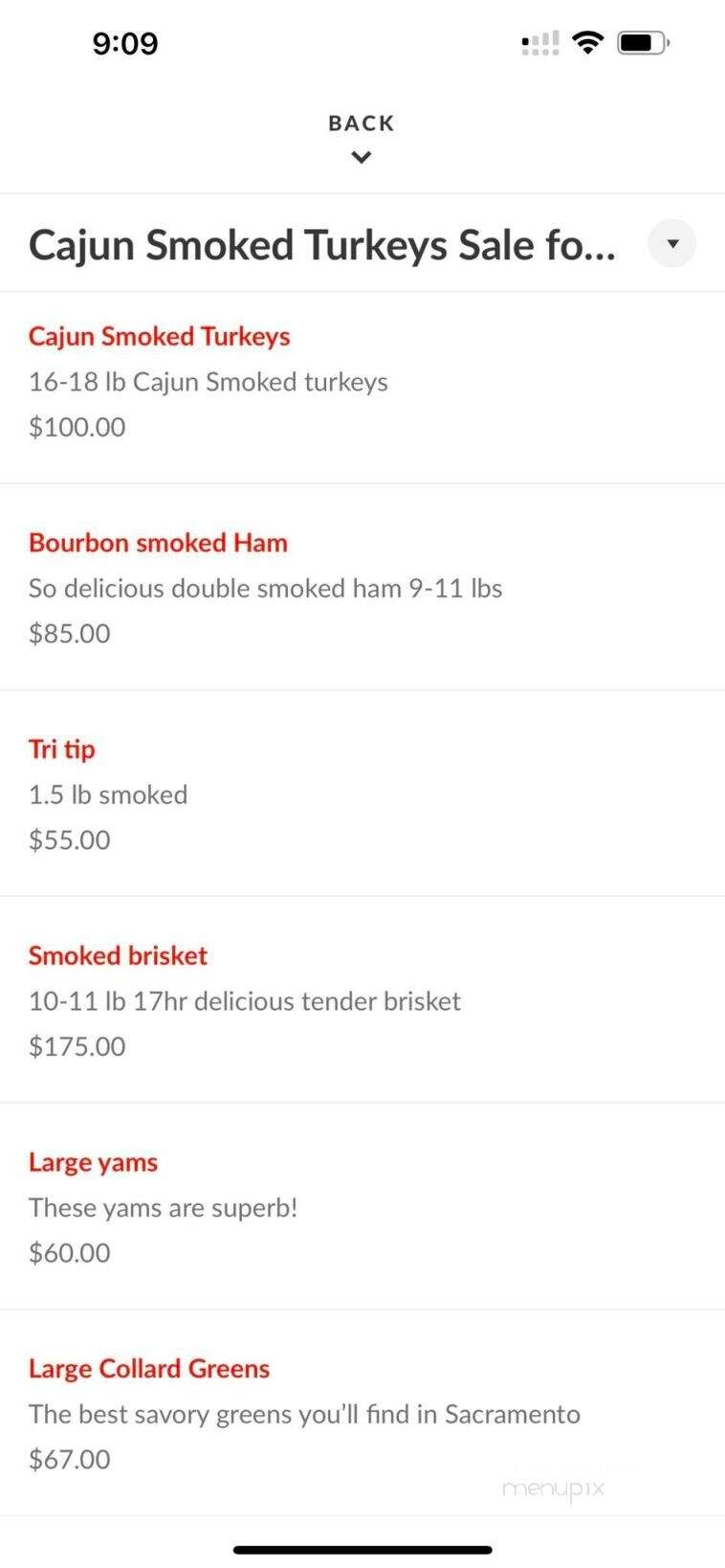 Daddy O's Smokehouse - Rancho Cordova, CA menu_pic
