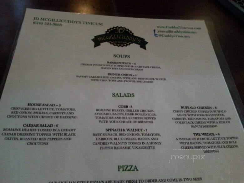 JD McGillicuddy's - Essington, PA menu_pic