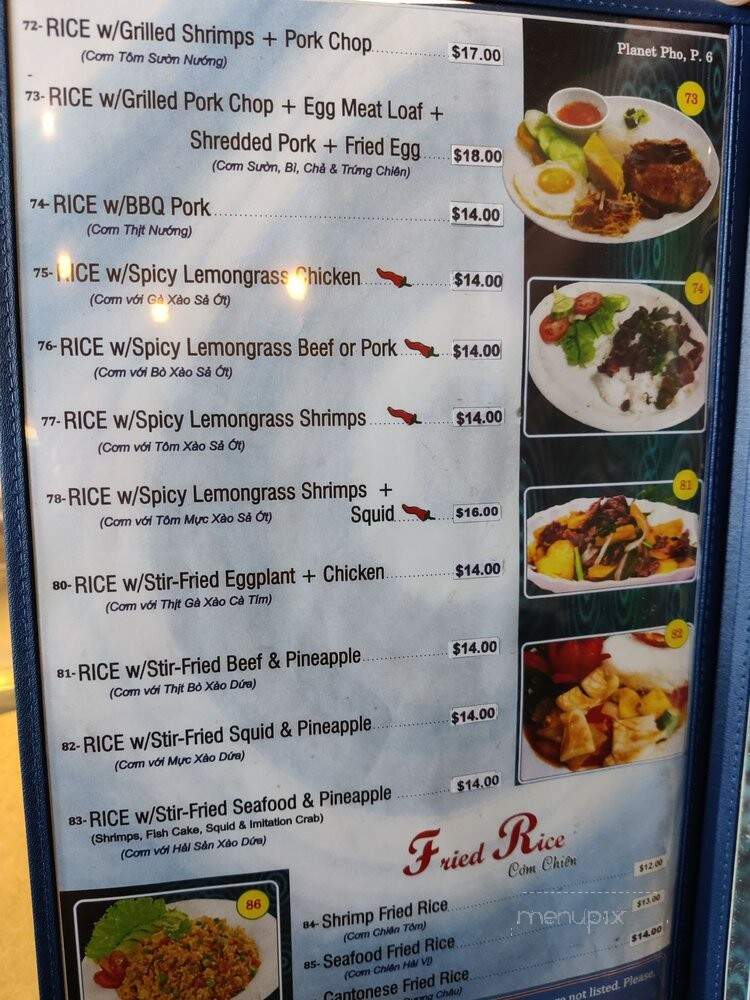 Planet Pho - Kailua, HI menu_pic