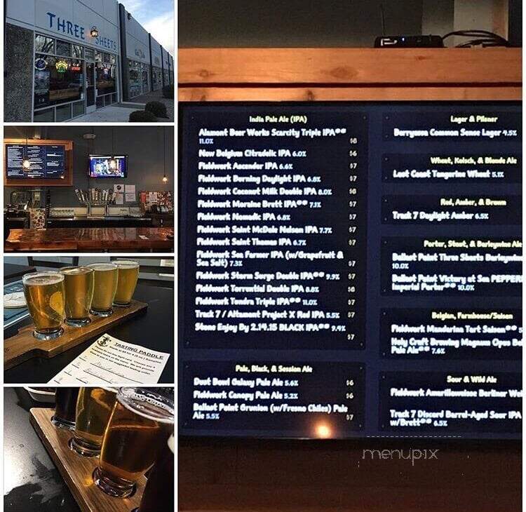 Three Sheets Craft Beer Bar - Dublin, CA menu_pic