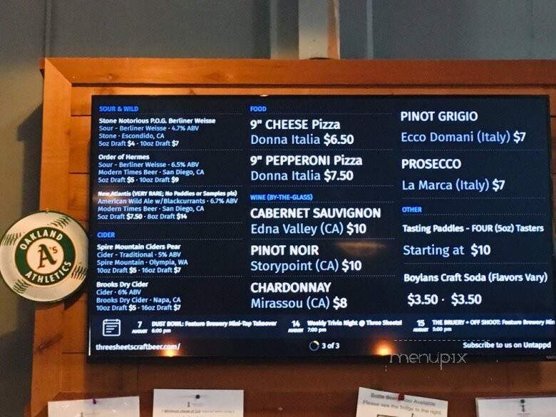 Three Sheets Craft Beer Bar - Dublin, CA menu_pic