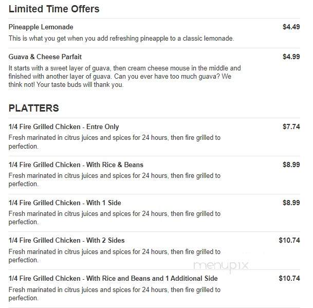 Pollo Tropical - Greenacres, FL menu_pic