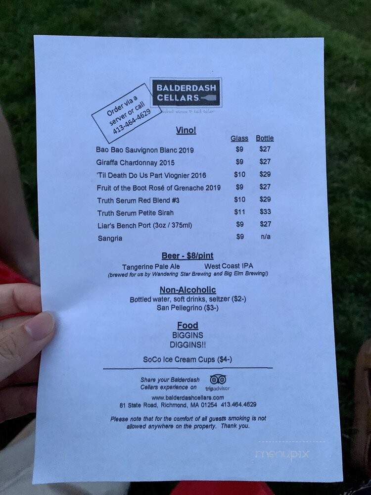 Balderdash Cellars - Pittsfield, MA menu_pic