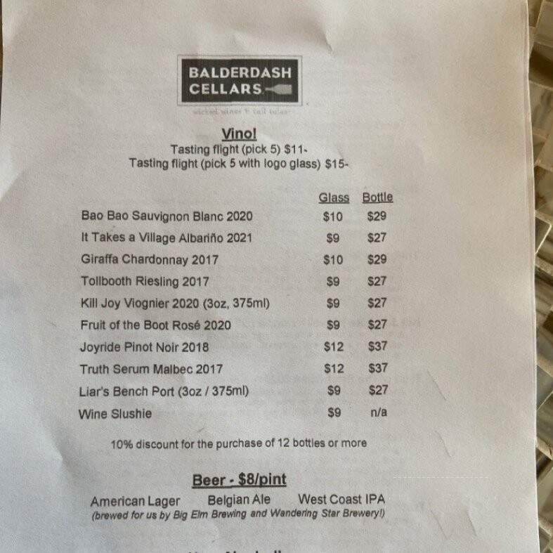 Balderdash Cellars - Pittsfield, MA menu_pic