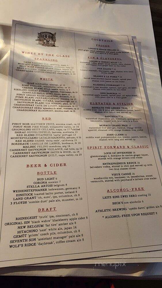 Lindey's German Village - Columbus, OH menu_pic