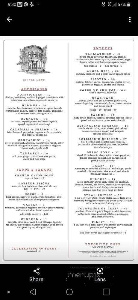 Lindey's German Village - Columbus, OH menu_pic