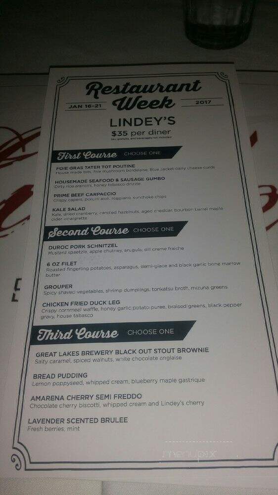 Lindey's German Village - Columbus, OH menu_pic
