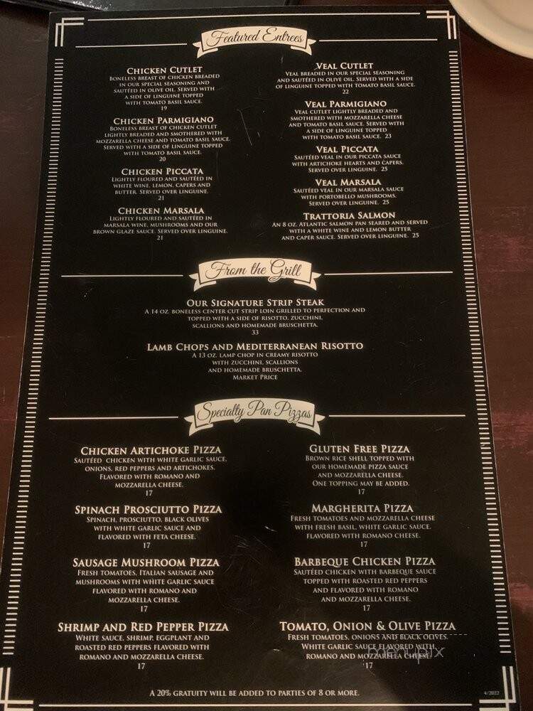 Trattoria Roman Gardens - Cleveland, OH menu_pic