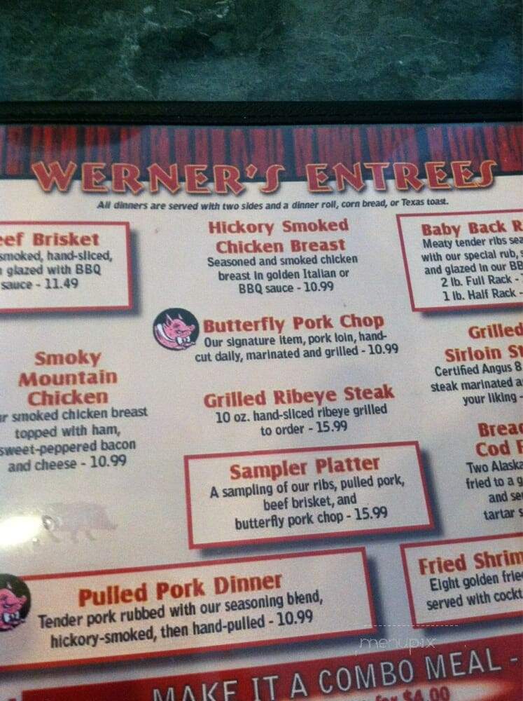 Werner's Smoke House Bar B Que - Jeffersonville, OH menu_pic