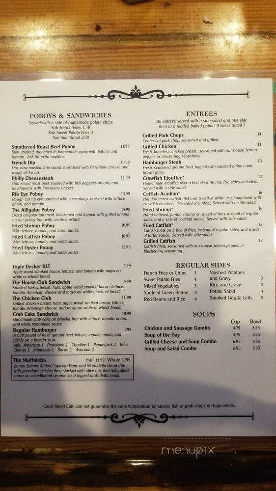 Court Street Cafe - Port Allen, LA menu_pic