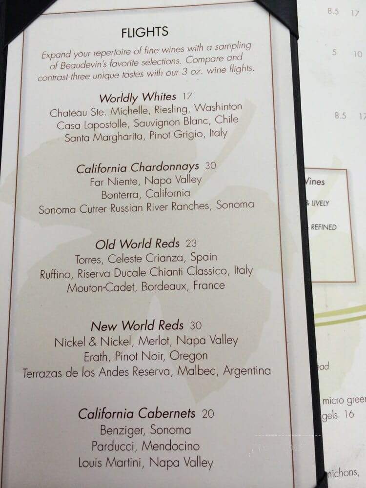 Beaudevin - Chicago, IL menu_pic