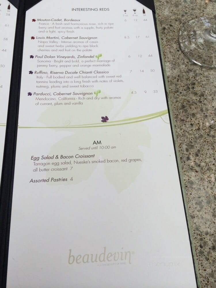 Beaudevin - Chicago, IL menu_pic