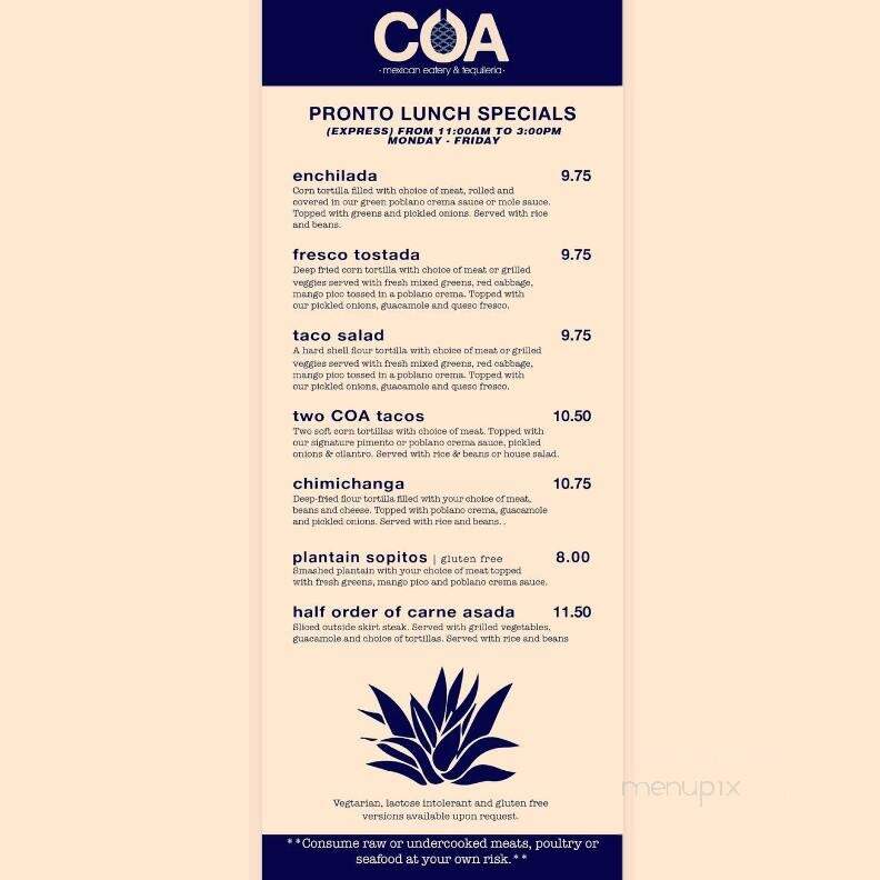 COA | mexican eatery - Mount Vernon, WA menu_pic