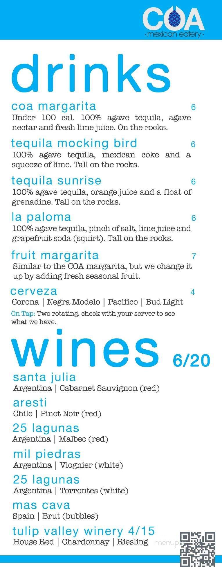 COA | mexican eatery - Mount Vernon, WA menu_pic