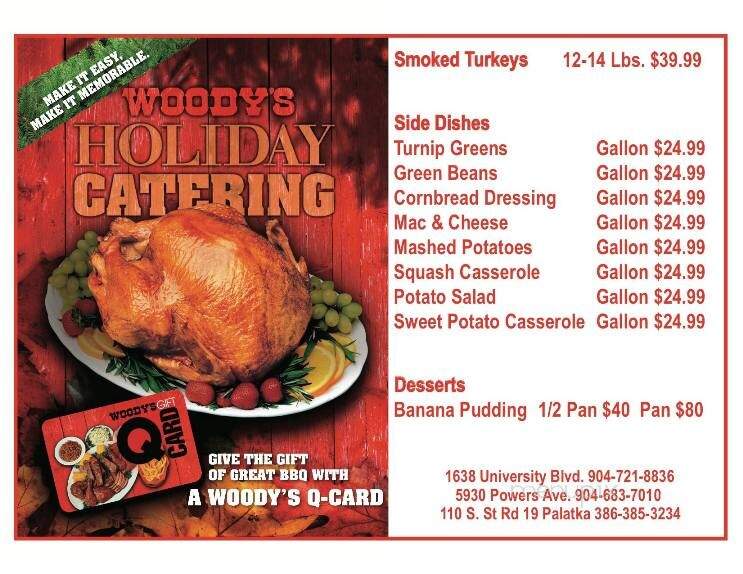 Woody's Bar-B-Que - Palatka, FL menu_pic