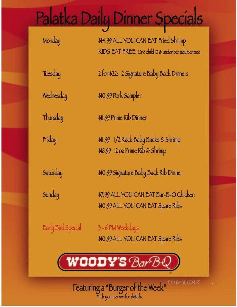 Woody's Bar-B-Que - Palatka, FL menu_pic