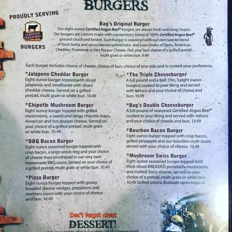 Online Menu of Bags Sports Pub, Millersburg, OH