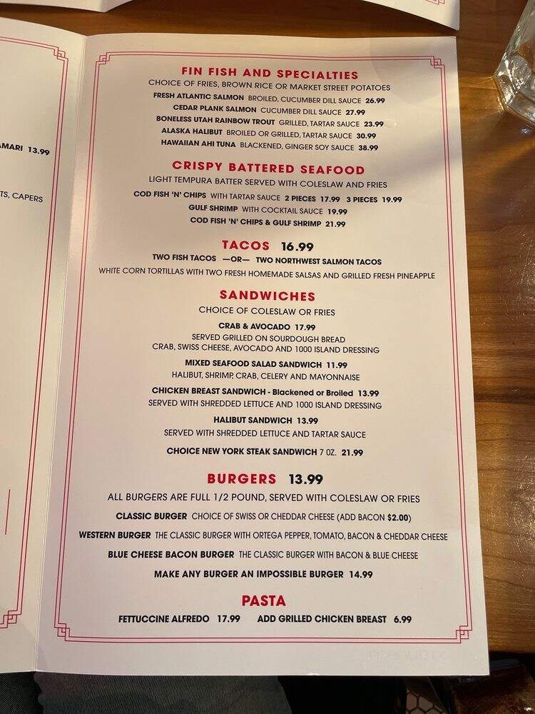 Market Street Grill - Salt Lake City, UT menu_pic