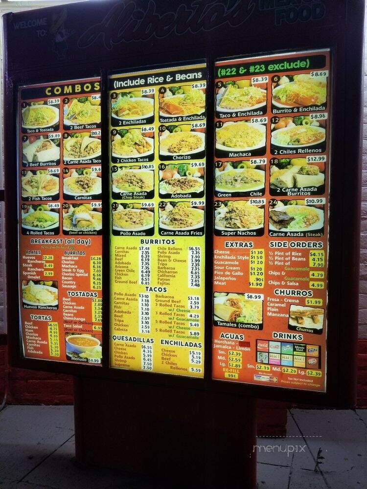 Aliberto's Mexican Food - Los Lunas, NM menu_pic