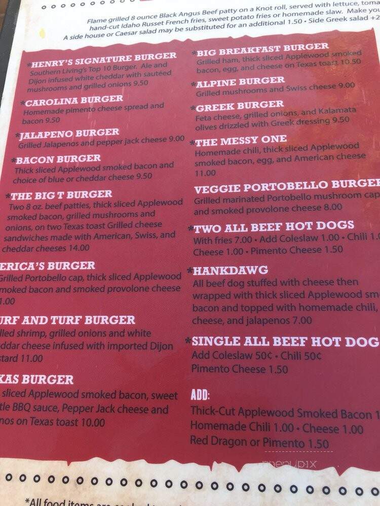 Henry's Northeast - Columbia, SC menu_pic