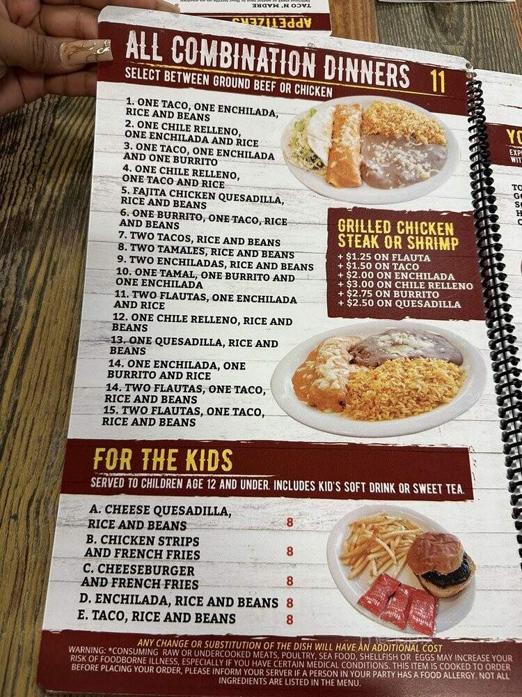 Sabor a Mexico Mexican Restaurant - Fayetteville, GA menu_pic