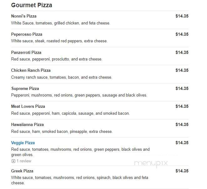 Nonni's Pizza - Blawnox, PA menu_pic