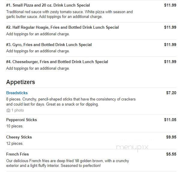 Nonni's Pizza - Blawnox, PA menu_pic
