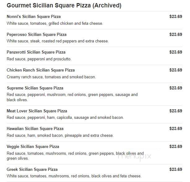 Nonni's Pizza - Blawnox, PA menu_pic