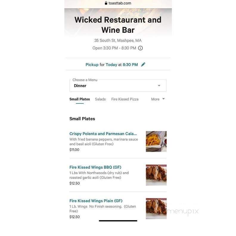 Wicked - Mashpee, MA menu_pic