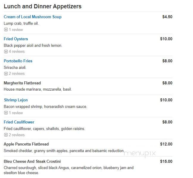 Twelves Grill - West Grove, PA menu_pic