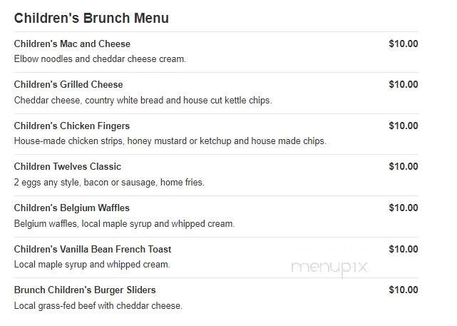 Twelves Grill - West Grove, PA menu_pic