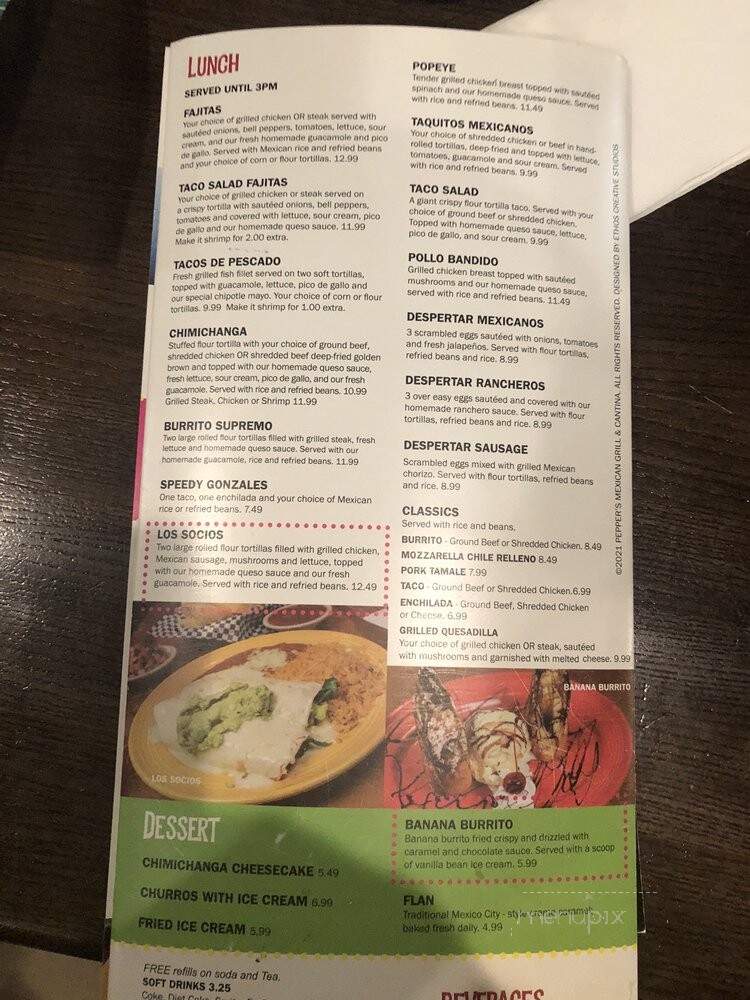 Pepper's Mexican Grill and Cantina - Panama City, FL menu_pic