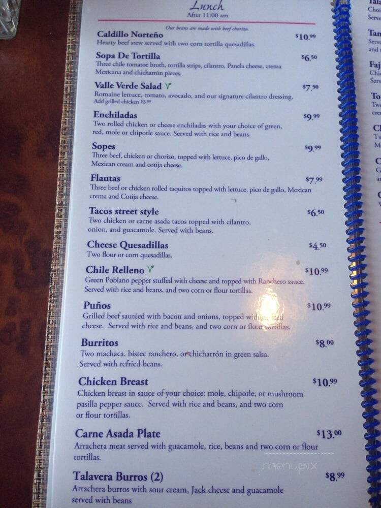 Talavera Azul - Chula Vista, CA menu_pic