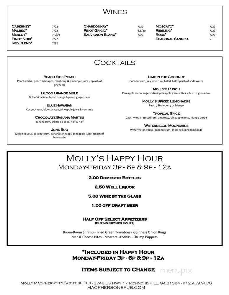 Molly MacPherson's Scottish Pub & Grill - Richmond Hill, GA