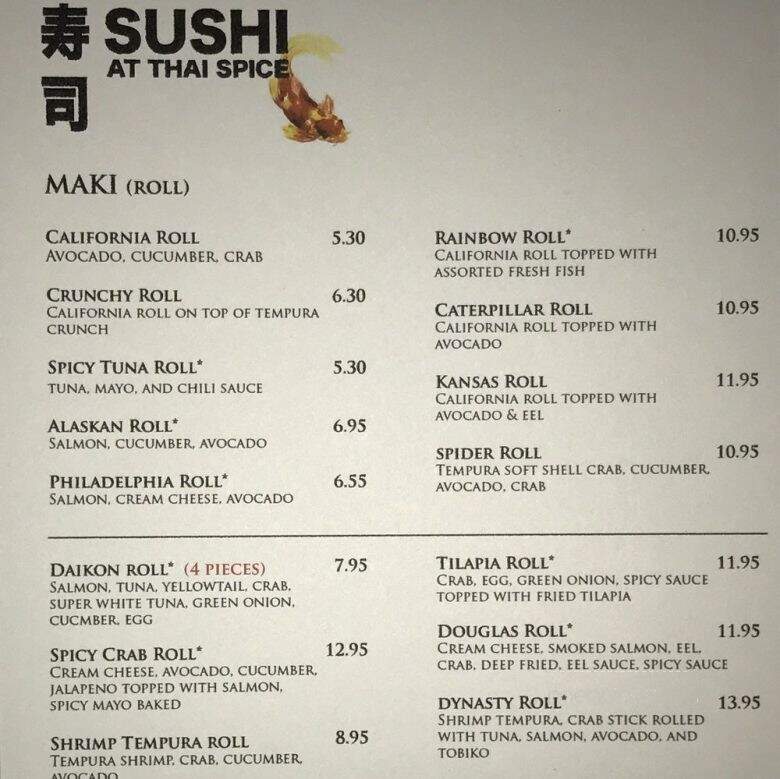 Thai Spice - Lees Summit, MO menu_pic