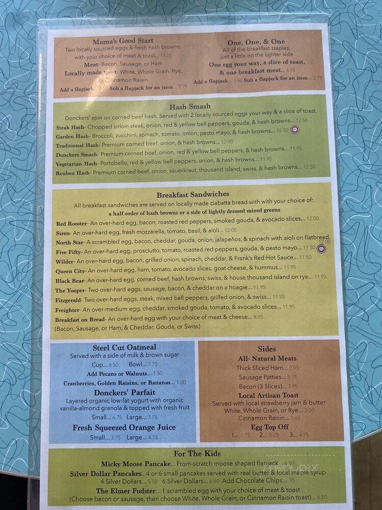 Donckers Lunch Counter - Marquette, MI menu_pic