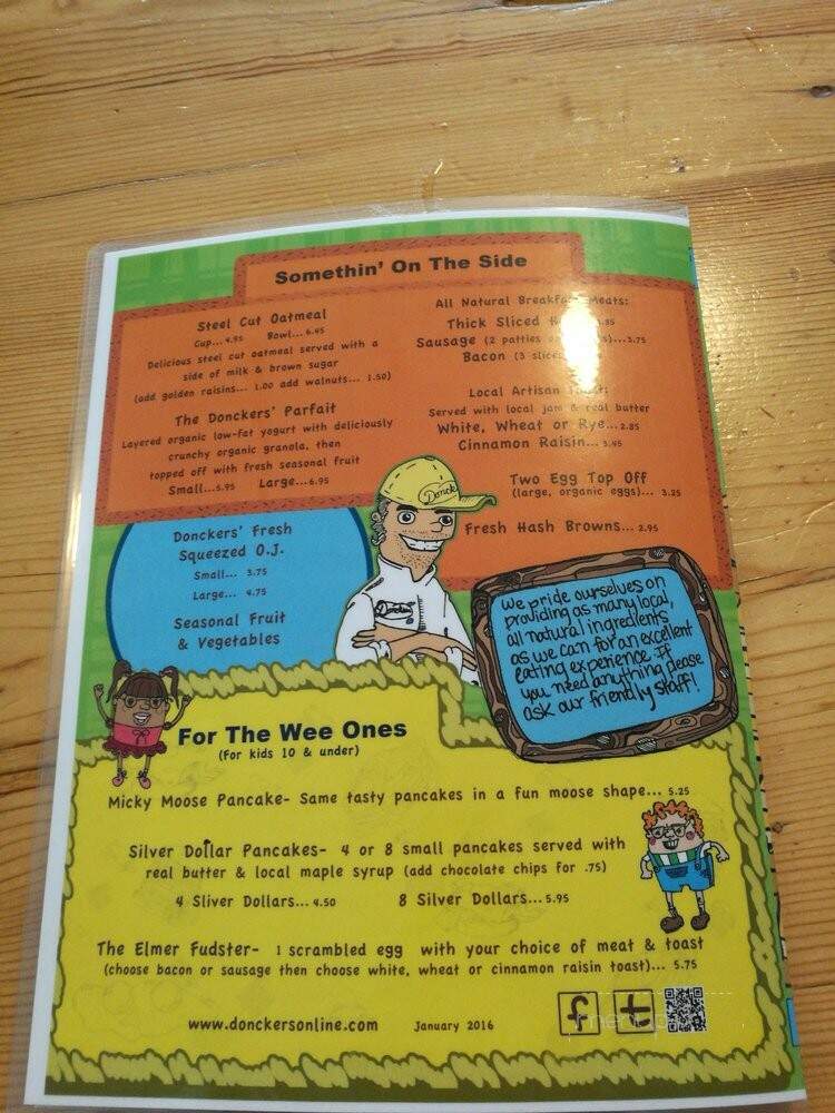 Donckers Lunch Counter - Marquette, MI menu_pic