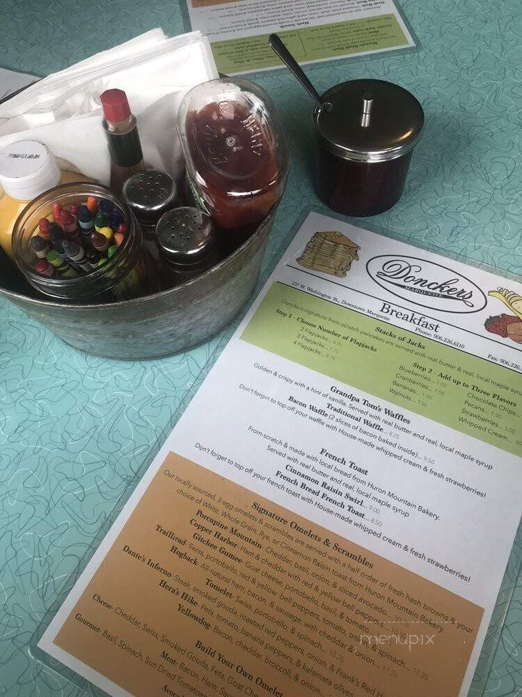 Donckers Lunch Counter - Marquette, MI menu_pic
