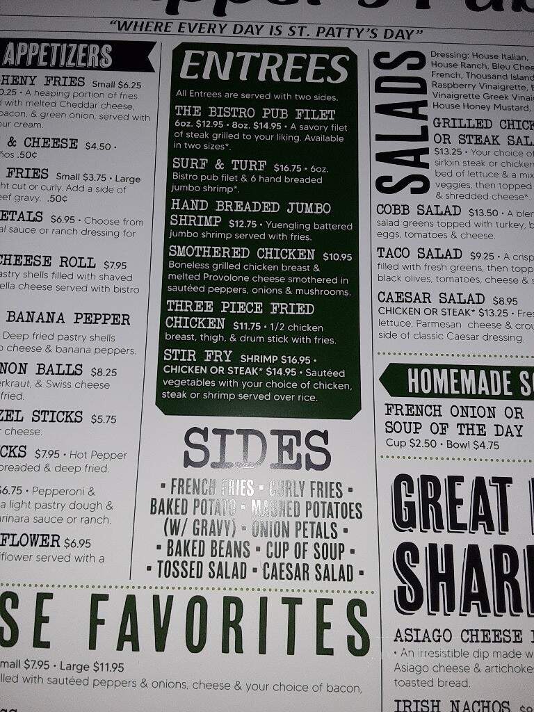 Chippers Pub - Meadville, PA menu_pic