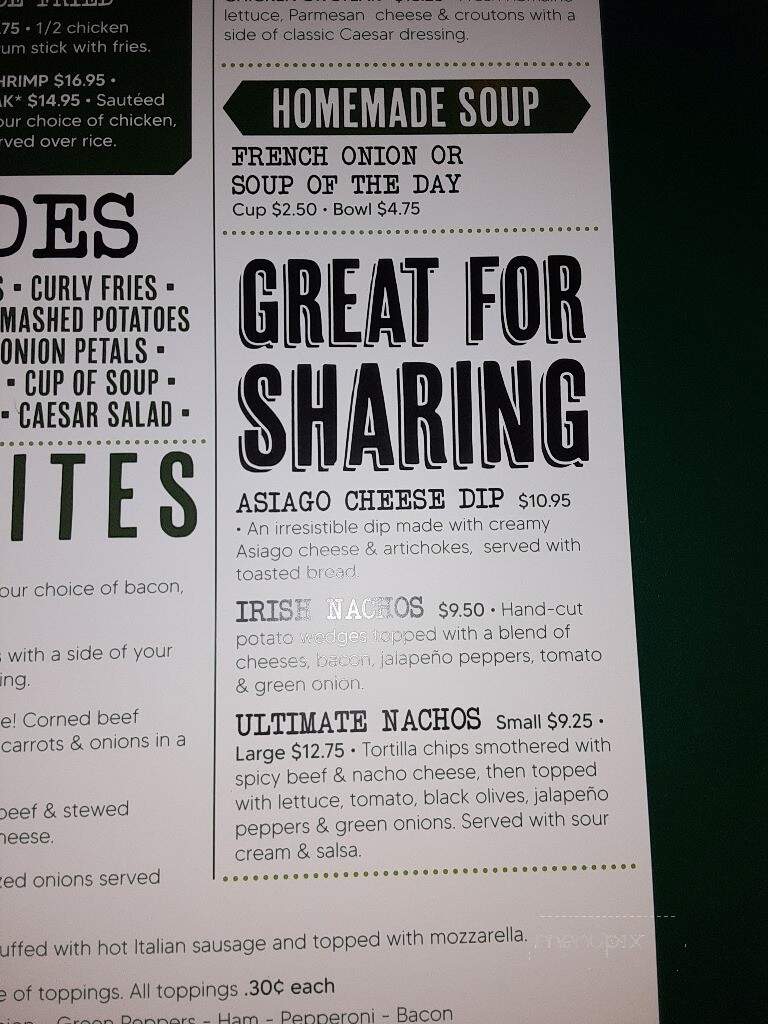Chippers Pub - Meadville, PA menu_pic